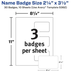 Avery Customizable Self-Laminating ID Cards, 2.25