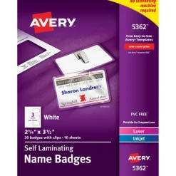 Avery Customizable Self-Laminating ID Cards, 2.25
