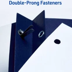 Avery Durable Clear Front Report Covers, 3 Double-Prong Fasteners, Holds up to 25 Sheets, 25 Blue Covers (47961)