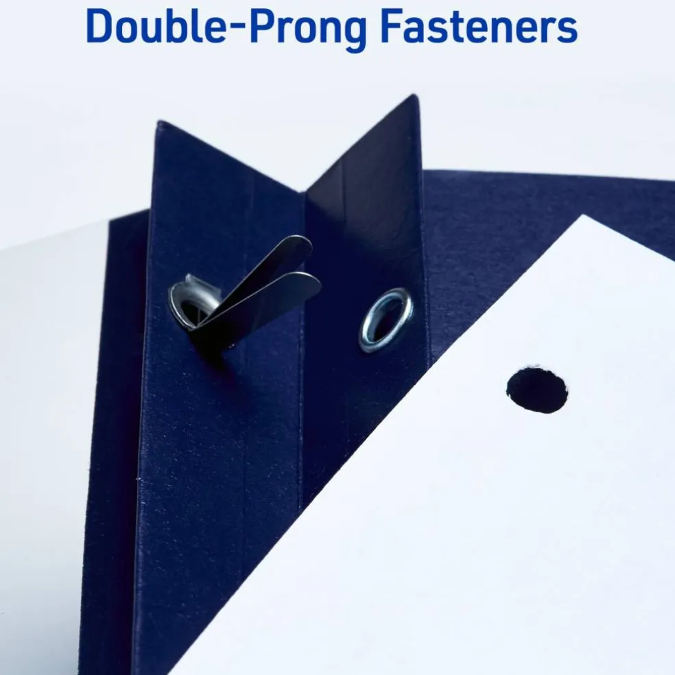 Avery Durable Clear Front Report Covers, 3 Double-Prong Fasteners, Holds up to 25 Sheets, 25 Blue Covers (47961)