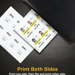 Avery Durable Tall ID Badges for Lanyards, Laser Printable on Both Sides, Blank White, 80 Total, 3.375