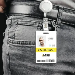 Avery Durable Tall ID Badges for Lanyards, Laser Printable on Both Sides, Blank White, 80 Total, 3.375
