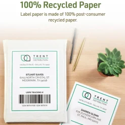 Avery EcoFriendly Recycled Shipping Labels, 5.5" x 8.5" Half-Sheet Labels, White, Permanent Adhesive, Laser & Inkjet Printers, 20 Printable Labels (48808)