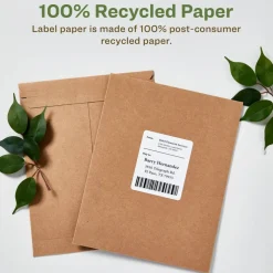 Avery EcoFriendly Recycled Shipping Labels, 3-1/3" x 4", White, Permanent Label Adhesive, 600 Printable Labels (48464)