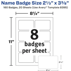 Avery Flexible Printable Name Tags, 2-1/3