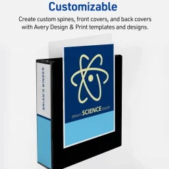 Avery Heavy-Duty View 3 Ring Binder, 3" One Touch EZD Rings, 670-Sheet Capacity, 3.5 Inch Wide Spine, Great for Home, School Supplies, Office, or Organization Needs, 1 White Binder (79193)