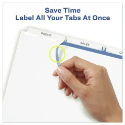 Avery Index Maker 11 in. x 8.5 in. 3-Tab Print and Apply Clear Label Dividers - White/White Tabs (5/Pack)