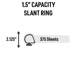 Avery Industrial Magnetic Hanging Binder Rings, 3 Ring Binder, 1.5" Slant Rings, Holds 375 Sheets, 6 Binder Ring Mechanisms (46036)