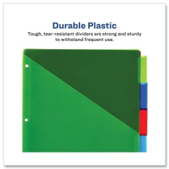 Avery Insertable 5-Tab 11-1/8 in. x 9-1/4 in. Big Tab Plastic Dividers with Two Pockets - Multicolor (1-Set)