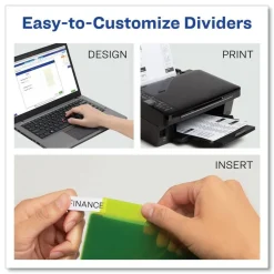 Avery Insertable 5-Tab 11-1/8 in. x 9-1/4 in. Big Tab Plastic Dividers with Two Pockets - Multicolor (1-Set)