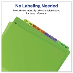 Avery 11 in. x 8.5 in. 12-Tab A to Z Durable Preprinted Plastic Tab Dividers - Assorted (1-Set)
