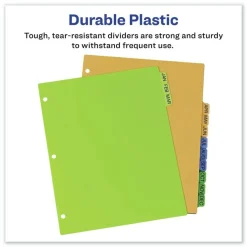 Avery 11 in. x 8.5 in. 12-Tab A to Z Durable Preprinted Plastic Tab Dividers - Assorted (1-Set)