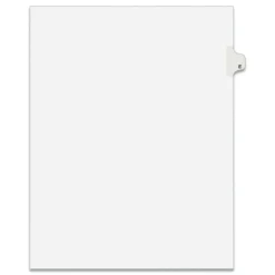 Avery 11 in. x 8.5 in. 26-Tab E Avery Style Preprinted Legal Exhibit Side Tab Index Dividers - White (25/Pack)