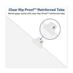 Avery 11 in. x 8.5 in. 26-Tab Exhibit K Avery-Style Preprinted Legal Bottom Tab Divider - White (25/Pack)