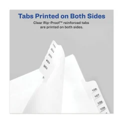 Avery 11 in. x 8.5 in. 26-Tab Exhibit K Avery-Style Preprinted Legal Bottom Tab Divider - White (25/Pack)