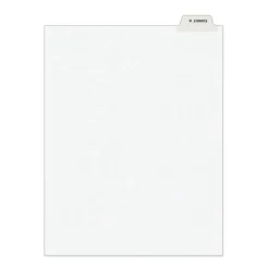 Avery 11 in. x 8.5 in. 26-Tab Exhibit K Avery-Style Preprinted Legal Bottom Tab Divider - White (25/Pack)