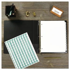 Avery 11 in. x 8.5 in. 12-Tab Index Maker EcoFriendly Print and Apply Clear Label Dividers - White (5 Sets/Pack)