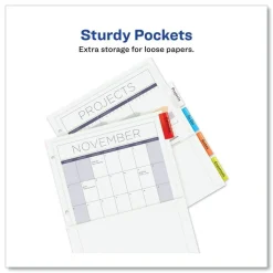 Avery 11.25 in. x 9.13 in. 5-Tab Insertable Dividers with Single Pockets - White (1-Set)