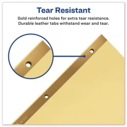 Avery 11 in. x 8.5 in. 31-Tab Preprinted Leather 1 to 31 Tab Dividers with Gold Reinforced Edge - Black/Buff (1-Set)