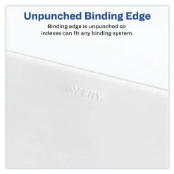 Avery 11 in. x 8.5 in. 10-Tabs, 13-Title Tabs Preprinted Legal Exhibit Side Tab Index Dividers - White (25/Pack)