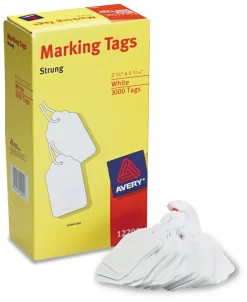 Avery 12201 Medium-Weight White Marking Tags, 2 3/4 x 1 11/16 (Box of 1000)