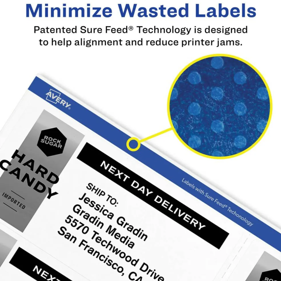 Avery Printable Blank Shipping Labels, 2.5" x 4", White, 800 Labels, Laser Printer, Permanent Adhesive (5817)