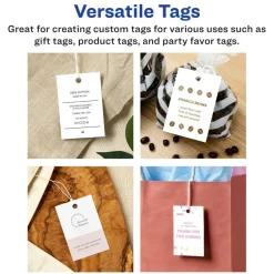 Avery Printable Matte White Tags with Strings, 2