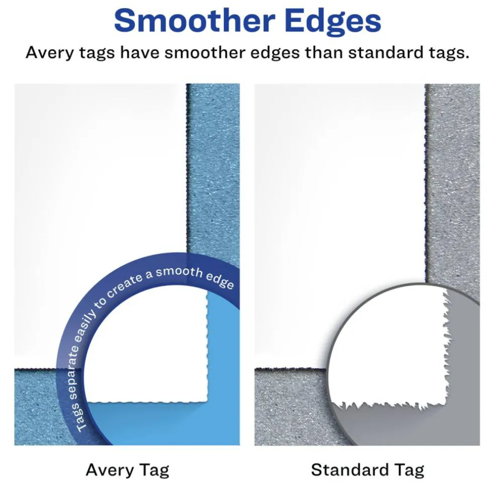 Avery Printable Matte White Tags with Strings, 2" x 3" Rectangle