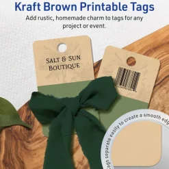 Avery Printable Rounded Rectangle Slot Tags, Sure Feed Technology, 1-1/2" x 2-1/2", Matte Kraft Brown Cardstock, Print-to-The-Edge, Laser/Inkjet Printable, 100 Total