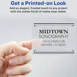 Avery Printable Shipping Labels with Sure Feed, 2" x 4", Matte Clear, 100 Blank Mailing Labels (15663)