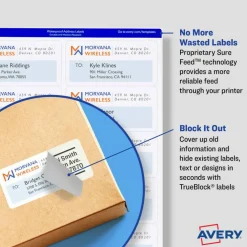 Avery Printable Shipping Labels with Sure Feed, 3-1/2
