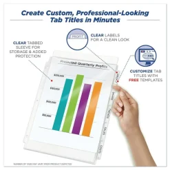 Avery Print and Apply Index Maker 11 in. x 8.5 in. Clear Label Sheet Protector Dividers with 5 White Tabs (1/Set)