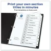 Avery Ready Index 11 in. x 8.5 in. 12-Tab Customizable TOC 1 to 12 Tab Dividers - Black/White (1-Set)