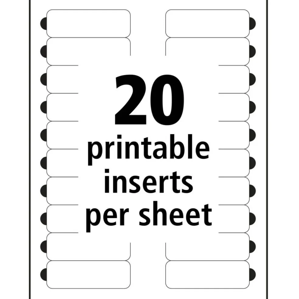 Avery Reusable Magnetic Professional Name Badge System, 1" x 3" Gold Name Tags, 10 Identification Badges, 80 Laser Printable Inserts, Design Software Included (71204)