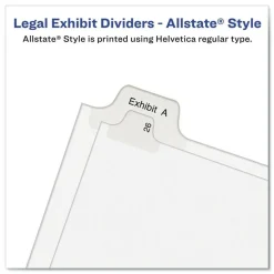 Avery 10-Tab "4" 11 in. x 8.5 in. Allstate Style Preprinted Legal Exhibit Side Tab Index Dividers - White (25/Pack)