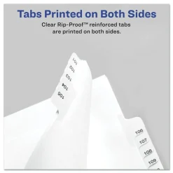 Avery 10-Tab "2" 11 in. x 8.5 in. Allstate Style Preprinted Legal Exhibit Side Tab Index Dividers - White (25/Pack)