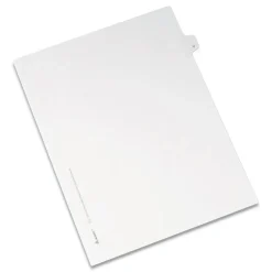 Avery 26-Tab "V" 11 in. x 8.5 in. Allstate Style Preprinted Legal Exhibit Side Tab Index Dividers - White (25/Pack)