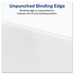 Avery 26-Tab "V" 11 in. x 8.5 in. Allstate Style Preprinted Legal Exhibit Side Tab Index Dividers - White (25/Pack)