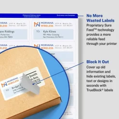 Avery TrueBlock Shipping Labels, Sure Feed Technology, Permanent Adhesive, 2