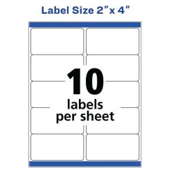 Avery TrueBlock Shipping Labels, Sure Feed Technology, Permanent Adhesive, 2