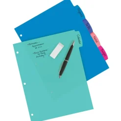 Avery Write & Erase Dividers for 3 Ring Binders, 5 Tabs per Set, Multicolor Big Tabs, Pastels, Binder Dividers Great for Organizing Reports, Projects, and More (16270)