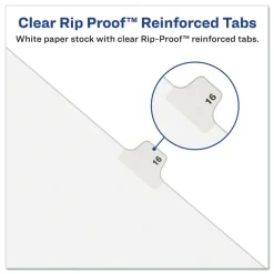 Avery 11 x 8.5 Avery Style Preprinted Legal Exhibit Side 10-Tab Index Dividers - White (25/Pack)
