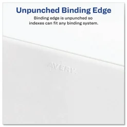 Avery 11 x 8.5 Avery Style Preprinted Legal Exhibit Side 10-Tab Index Dividers - White (25/Pack)