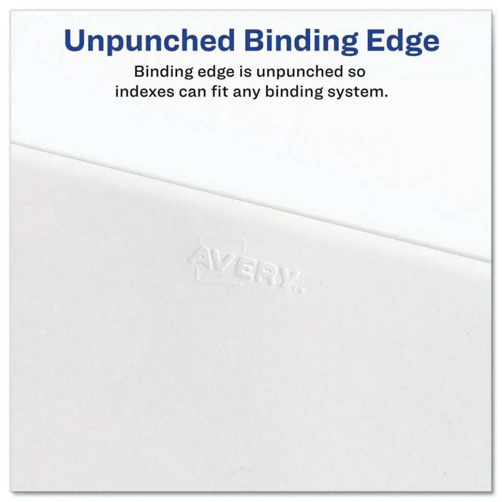 Avery 11 x 8.5 Avery Style Preprinted Legal Exhibit Side 10-Tab Index Dividers - White (25/Pack)