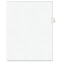 Avery 11 x 8.5 Avery Style Preprinted Legal Exhibit Side 10-Tab Index Dividers - White (25/Pack)