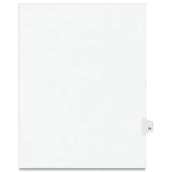 Avery 11 x 8.5 Preprinted Legal Exhibit 70 Side Tab Index Dividers - White (25/Pack)