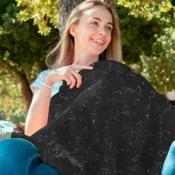 Baby Nursing Cover – Breathable Breastfeeding Cover for Nursing, 360° Nursing Cover Up for Breastfeeding, Privacy Nursing Covers, Nursing Blanket for Breastfeeding – Premium Black
