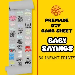 Baby Sayings Direct-to-Film DTF Transfer Gang Sheets - 22x60