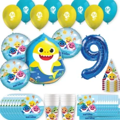 Baby Shark Birthday Party Kit with Number