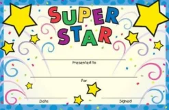 Back to School 'Super Star' Recognition Rewards for Kids, 36pc, 8.5'' W x 5.5'' H